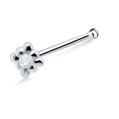 Intricate Design Silver Bone Nose Stud NSKD-698